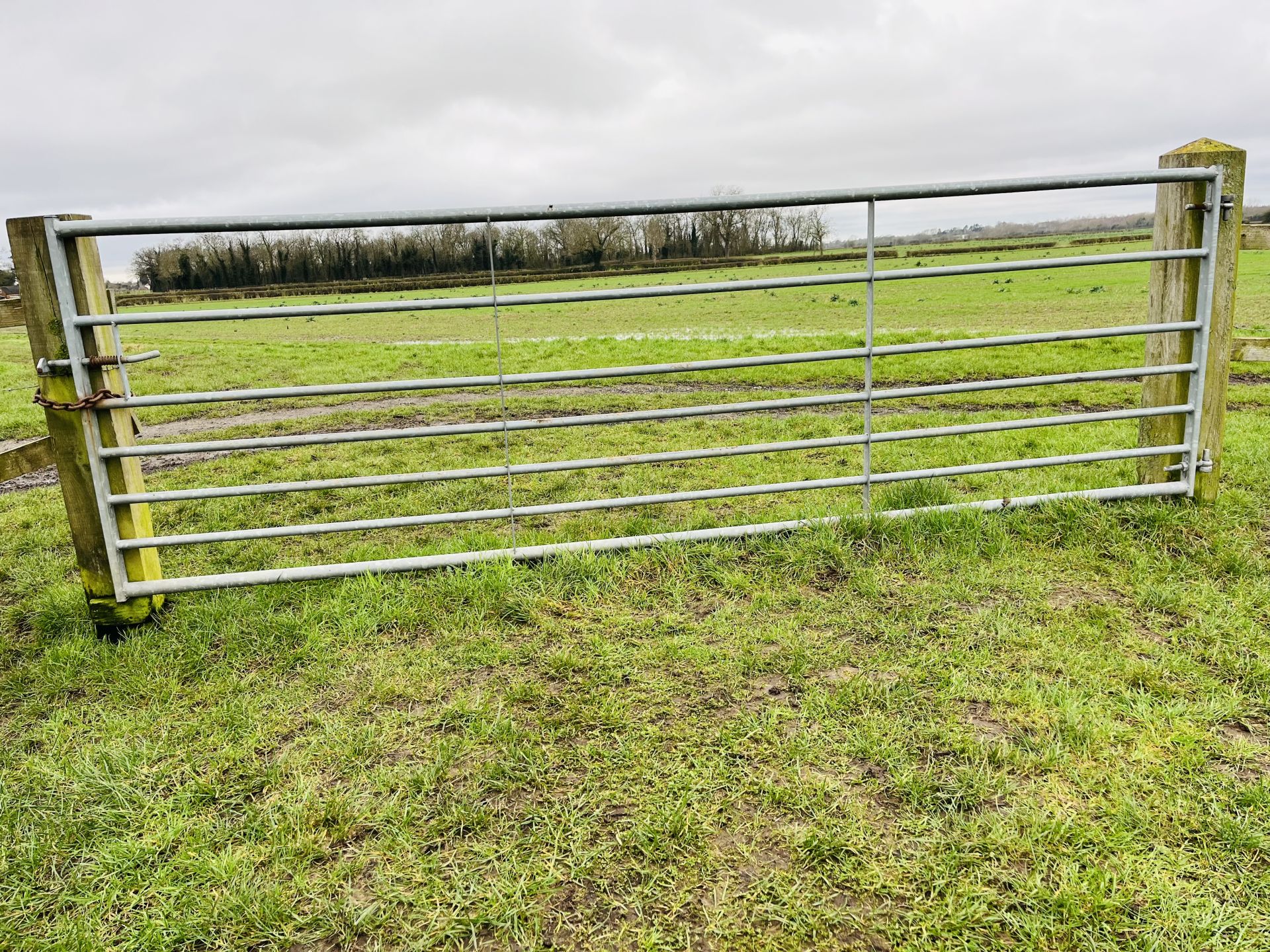 Padlocked gate to potentially climb over